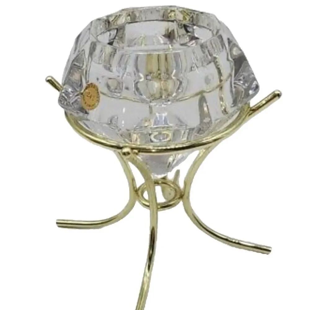 Bleikrisrall 24% lead crystal diamond shaped tea candle holder.